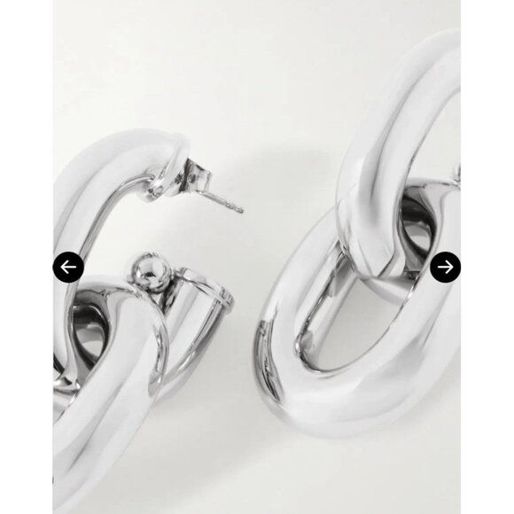 RABANNE XL Link Hoop Earrings Silver - Picture 6 of 6